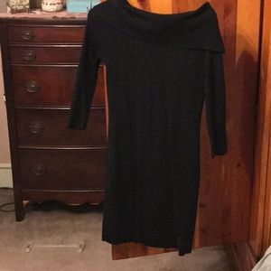 AnnTahlor black extra fine merino wool dress